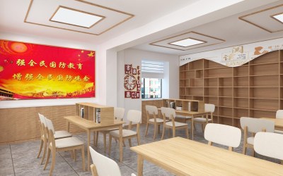 新中式图书馆3D模型下载